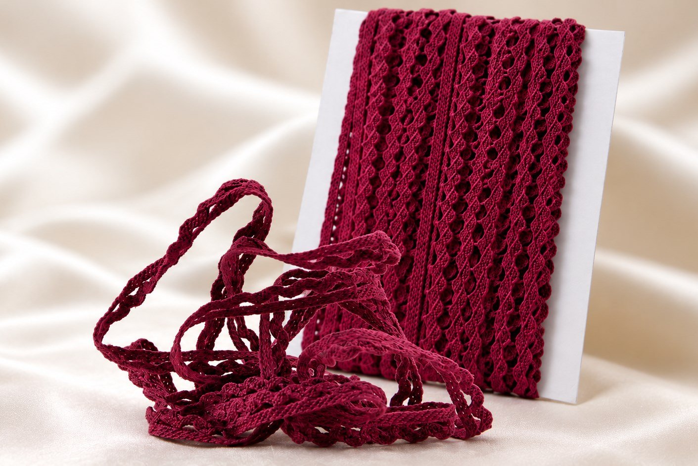 Burgundy crochet lace