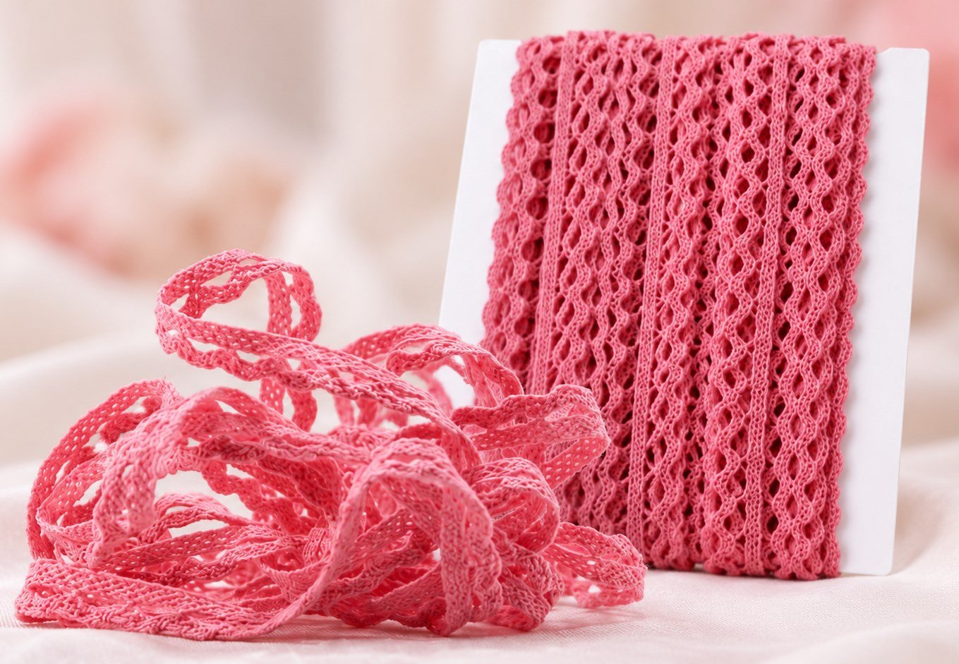 Pink crochet lace