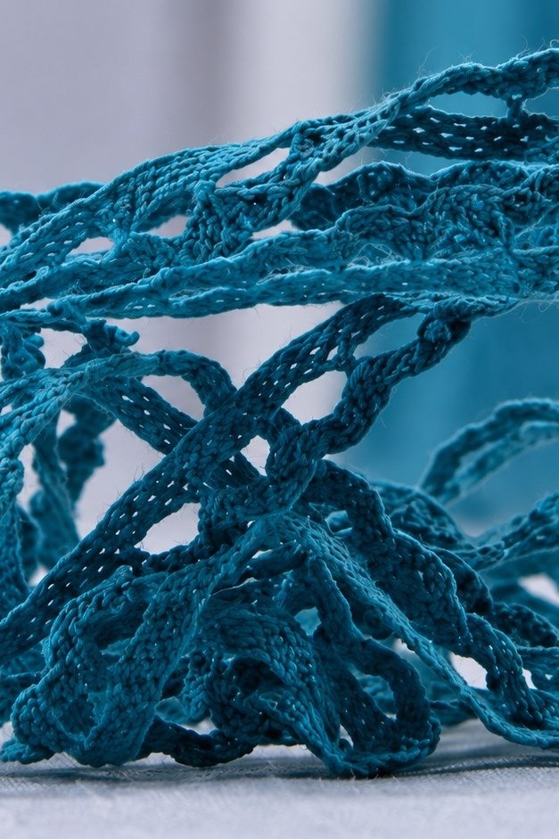 Teal crochet lace