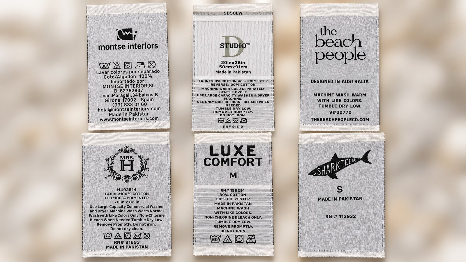 Woven care labels