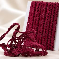 Burgundy crochet lace